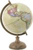 Clayre & Eef Wereldbol 22x33 cm Geel Hout Ijzer Globe Aardbol online kopen