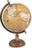 Clayre & Eef Wereldbol Ø 22x37 Cm Geel Hout Ijzer Globe Aardbol Woonaccessoires Geel Globe Aardbol online kopen
