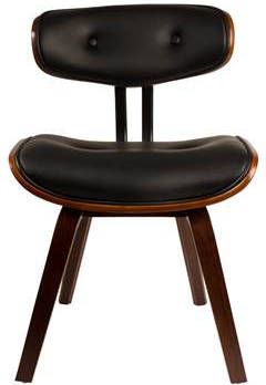 Dutchbone Blackwood Stoel PU-Leer/Hout 55,5 x 78 cm Zwart
