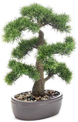 Merkloos Bonsai Boompje Cedrus Atlantica Glauca Kunstplant In Kunststof Pot 45 Cm Kunstplanten