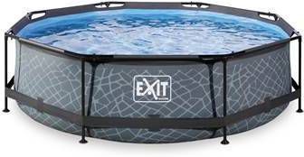 EXIT TOYS EXIT zwembad Stone ø, 360 x 76 cm met filterpomp grijs