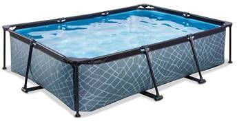 EXIT Toys Exit Stone Zwembad 300x200x65cm Met Filterpomp Grijs