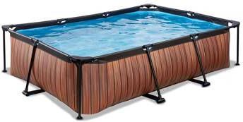 EXIT Toys Exit Wood Zwembad 300x200x65cm Met Filterpomp Bruin
