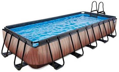 EXIT Toys Exit Wood Zwembad 540x250x100cm Met Zandfilterpomp Bruin