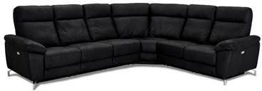 Hioshop Selesta hoekbank VSS recliner, zwart.