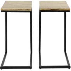 Hoyz Collection Hoyz Bed Tafeltje XS Edge Set van 2 Massief Acacia