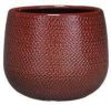 Mica Decorations Bloempot Bordeaux Rood Ribbels Keramiek Voor Kamerplant H16 X D18 Cm Plantenpotten online kopen