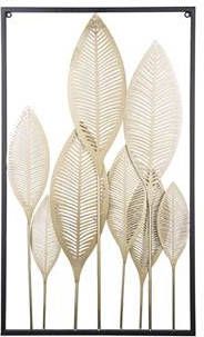 Present Time Decoratieve objecten Wall art Leaves iron Goudkleurig