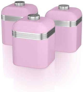 SWAN SWKA1020PN Retro Opbergblikken Set van 3 Roze