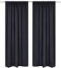 VidaXL Gordijnen met gleuven 135 x 245 cm zwart 2 st online kopen