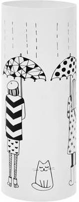 vidaXL Parapluhouder vrouwen staal wit