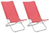 VidaXL Strandstoelen 2 st inklapbaar stof rood online kopen