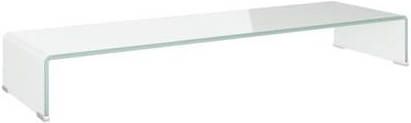 vidaXL TV meubel/monitorverhoger wit 100x30x13 cm glas