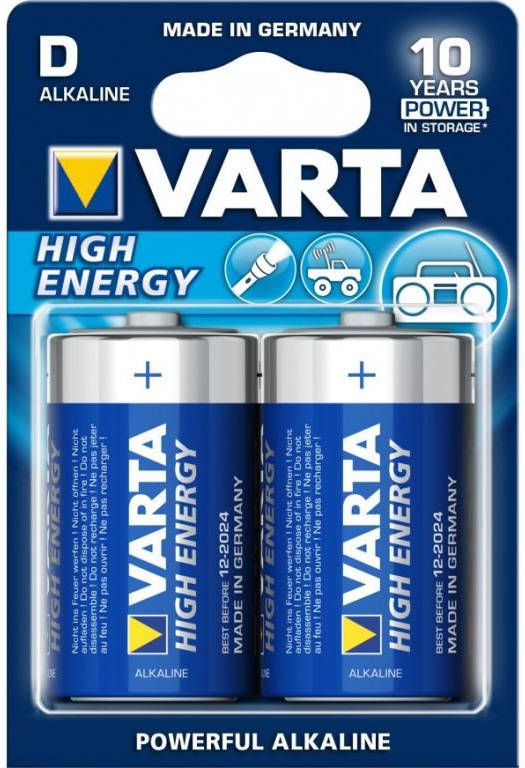 Varta Mono D High Energy batterijen, 2 st in blister