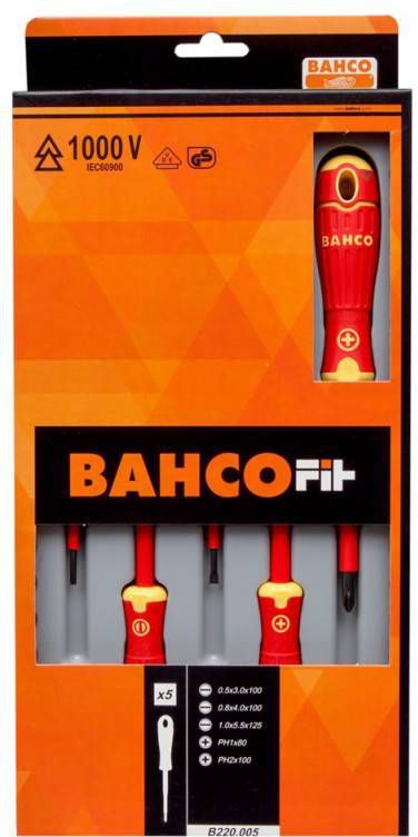 Bahco B220.005 5 delige fit VDE Schroevendraaierset