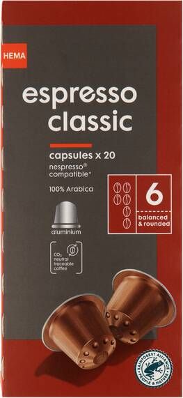 HEMA Koffiecups Espresso Classic 20 Stuks