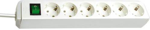 Brennenstuhl ECO-Line 1159520015 6-voudige stekkerdoos met veiligheidsschakelaar wit