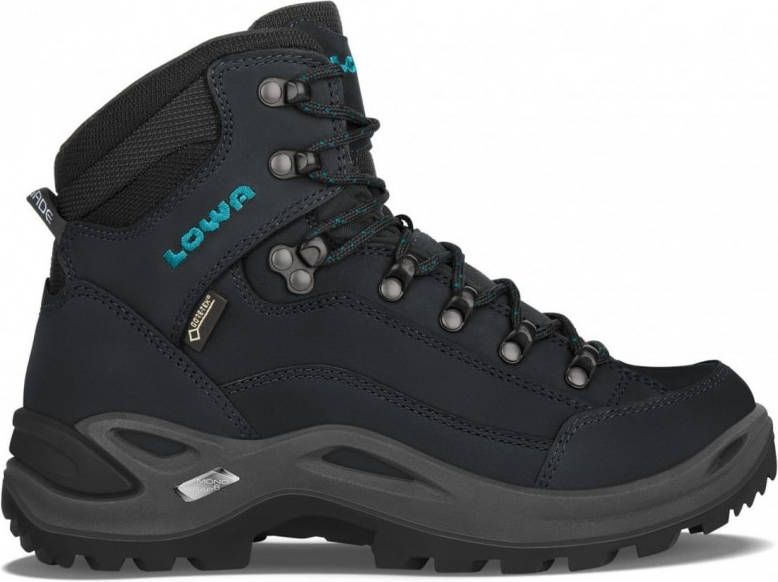 Lowa Renegade II MID GTX Wide Schoen Dames Middengrijs/Turkoois