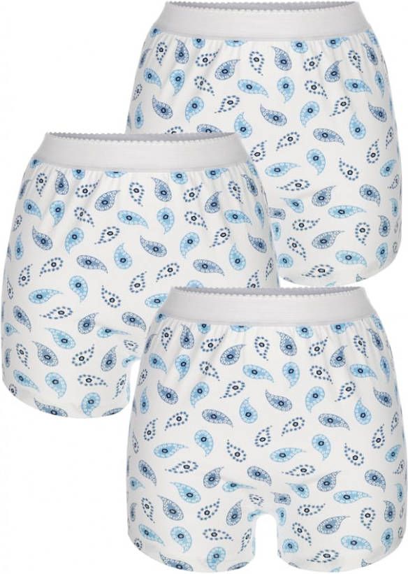 harmony Boxershorts per 3 stuks met paisleyprint rondom Wit/Blauw