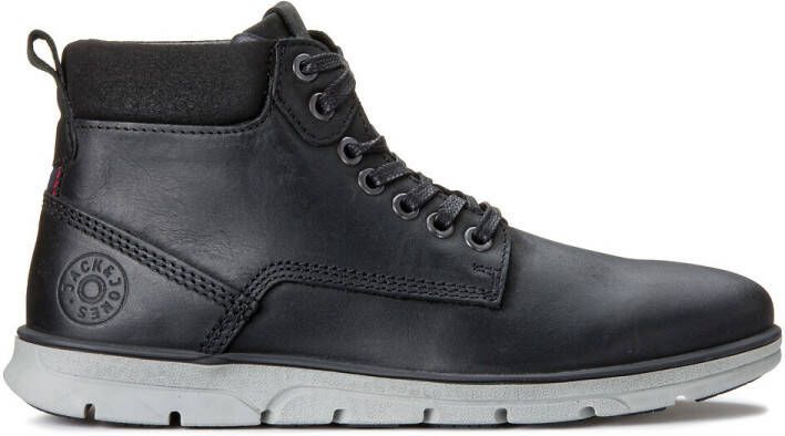 JACK & JONES JUNIOR JRTUBAR leren veterboots antraciet