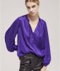 THE KOOPLES Gesatineerde blouse met lange mouwen en V hals online kopen