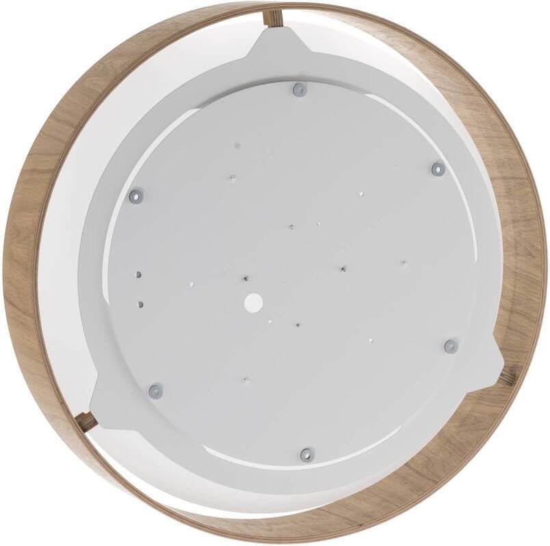 Domus Ronde LED plafondlamp Lara wood, wit eiken, 55 cm