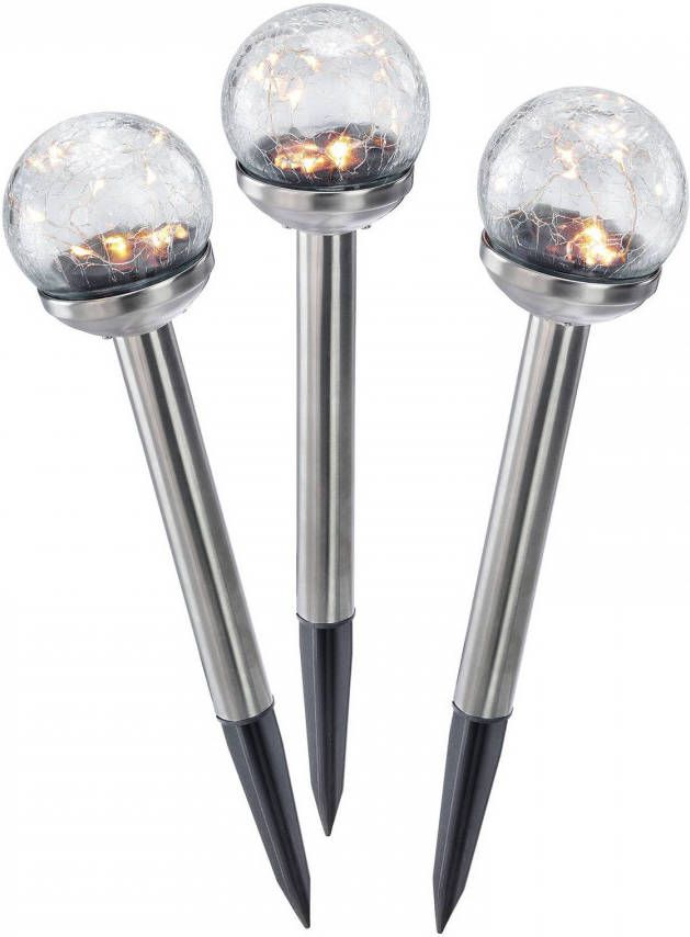 Esotec Solar LED sfeerlamp Golden Balls in 3 per set