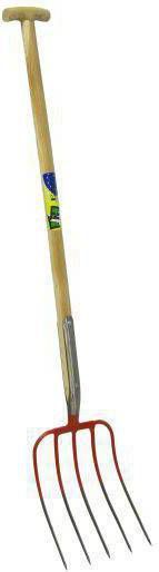 Talen Tools Mestvork 5 tanden houten steel 85 cm met T greep en vaste veer verbinding