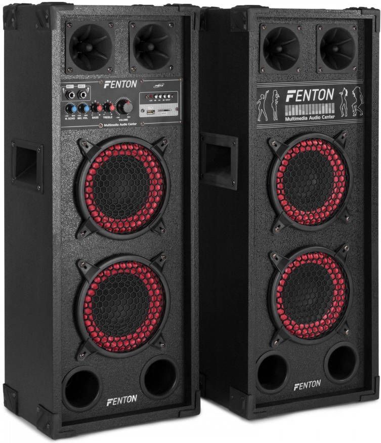 2e keus Fenton SPB-28 Actieve speakerset 2x 8" 800W met Bluetooth