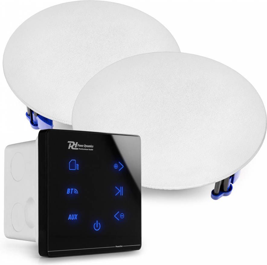 Power Dynamics Powerline A50BSet inbouw muzieksysteem 20 Watt wit
