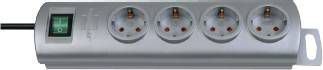 Brennenstuhl PRIMERA LINE 1153390124 bevestigbare stekkerdoos 4 voudig 1.5m zilver