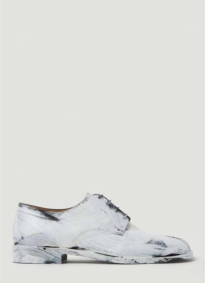 Maison Margiela Tabi geschilderde veterschoenen , Wit, Heren