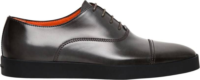 Santoni Lederen oxford schoenen , Grijs, Heren