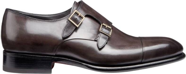 Santoni Lederen dubbele schoenen , Grijs, Heren