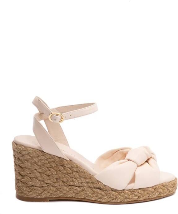 Stuart Weitzman `Playa Knot` Wedge Espadrilles , Beige, Dames