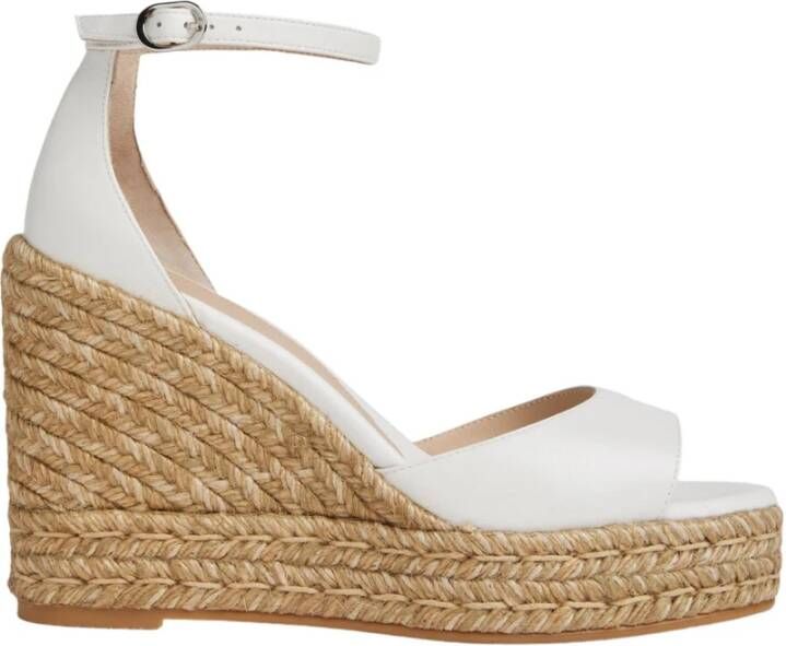 Stuart Weitzman Nudistcurve Espadrille Wedge , Wit, Dames