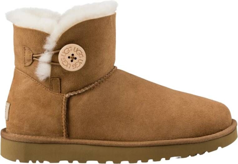 Ugg Mini Bailey Button II Laarzen voor Dames in Grey,| Shearling