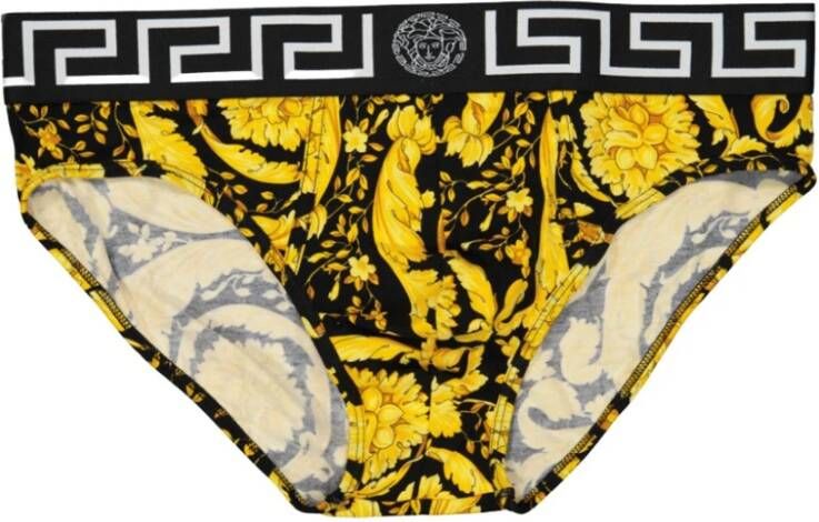 Versace Baroque Motif Bottoms , Geel, Heren
