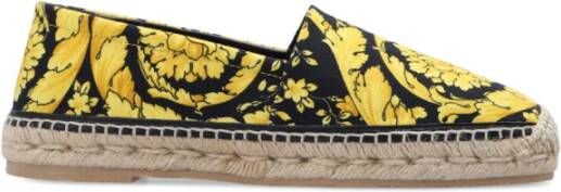 Versace Barocco geprinte Espadrilles , Geel, Dames