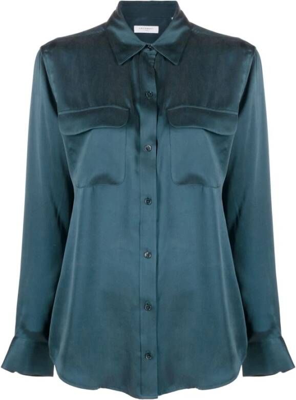 Equipment Longsleeve shirts Blauw Dames