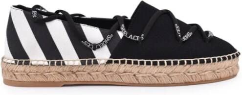 Off White Lace up espadrilles , Zwart, Dames