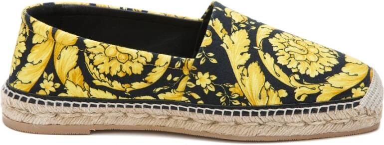 Versace Barocco printed espadrilles , Zwart, Heren
