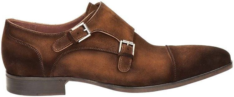 Greve Magnum suède gespschoenen cognac