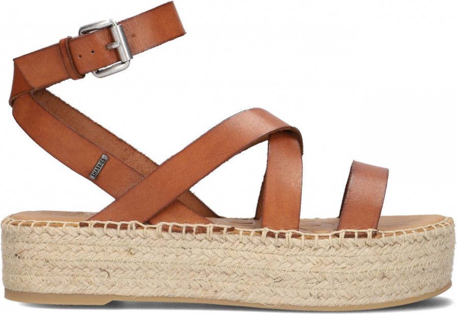 Shabbies Espadrilles Espadrille Sandal Natural Dyed Smooth Leather Bruin
