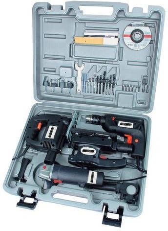 Brüder Mannesmann Werkzeuge Gereedschapsset Set elektrische apparatuur, 4 delig Set elektrische apparatuur(4 stuks )
