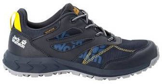 Jack Wolfskin Woodland Texapore Low Wandelschoenen Junior Donkerblauw/Geel