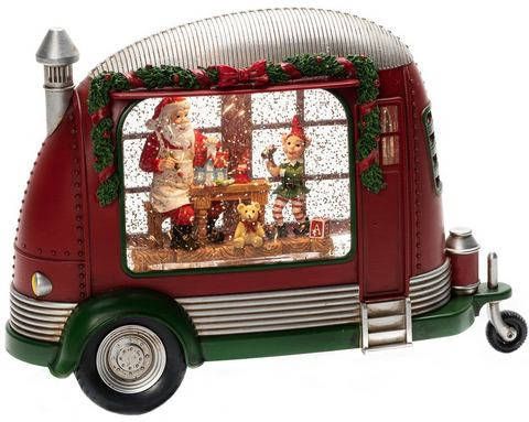KONSTSMIDE Led lantaarn "caravan", met water gevuld, kerstman repareert speelgoed(1 stuk )