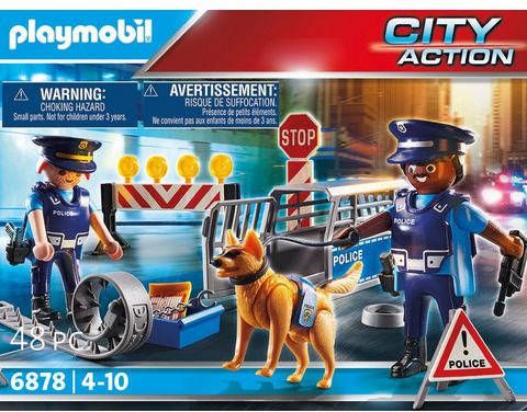 Playmobil ® Constructie speelset Politiewegversperring(6878 ), City Action Made in Germany(48 stuks )