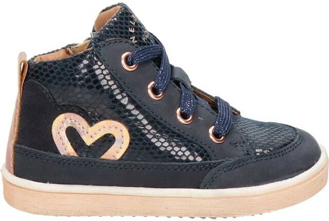 Nelson Kids nubuck veterboots blauw