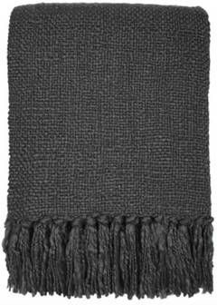 Malagoon Plaids, deken Anthracite grey solid throw(NEW )